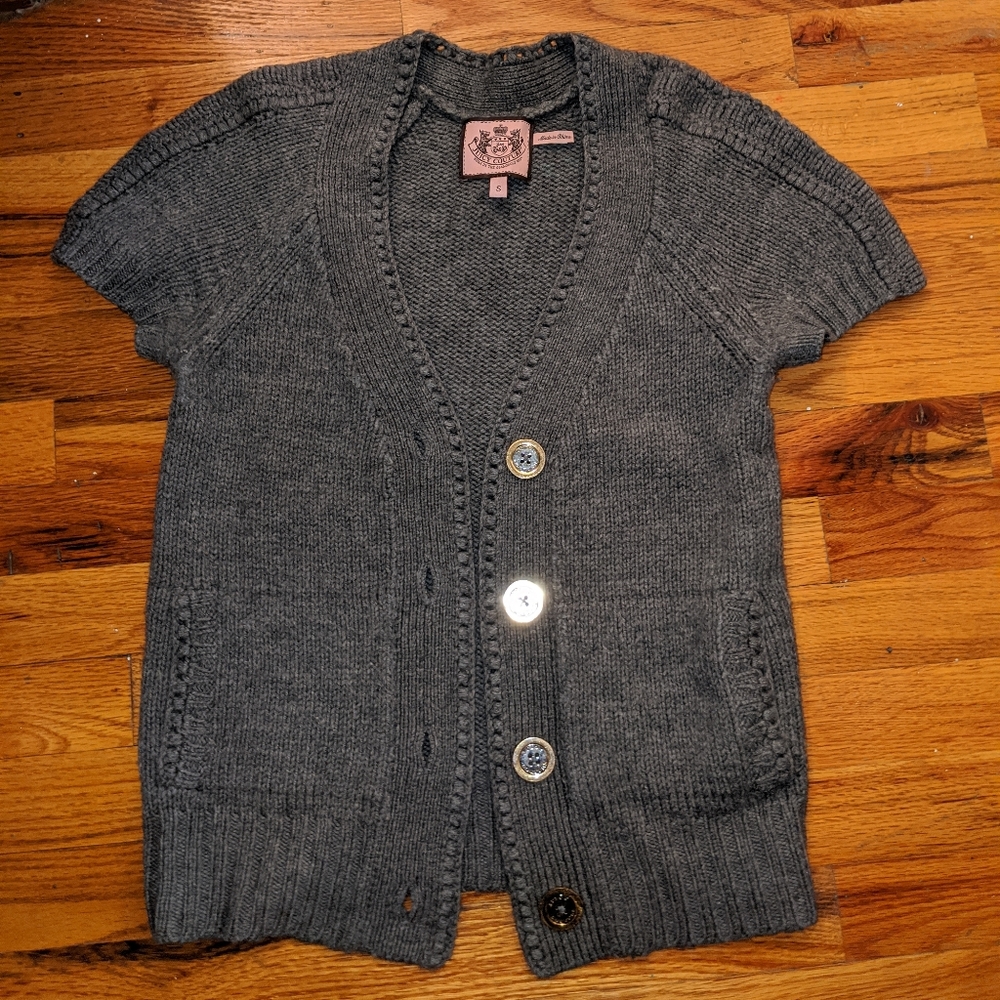 Juicy Couture short sleeve wool cardigan